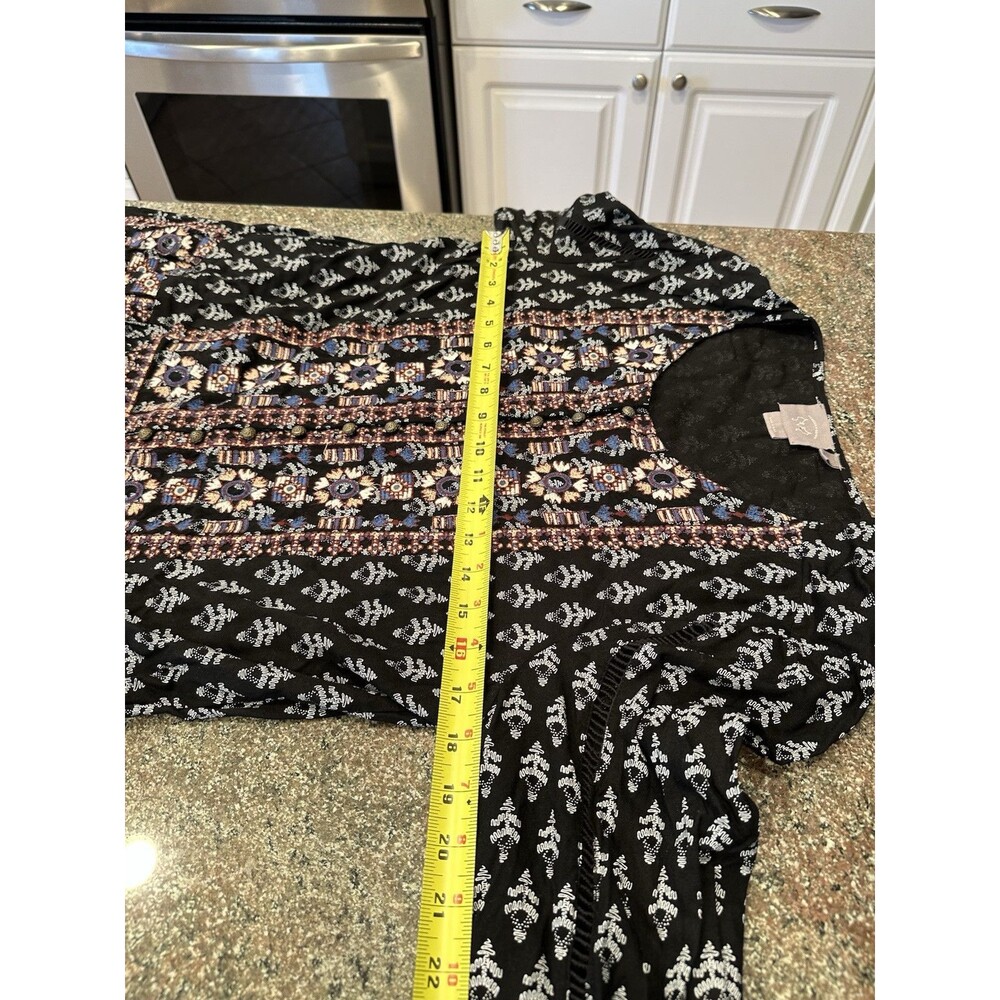 Anthropologie Vanessa Virginia Kaleidoscope Embroidered Tunic Dress Blue L butto - Picture 13 of 16